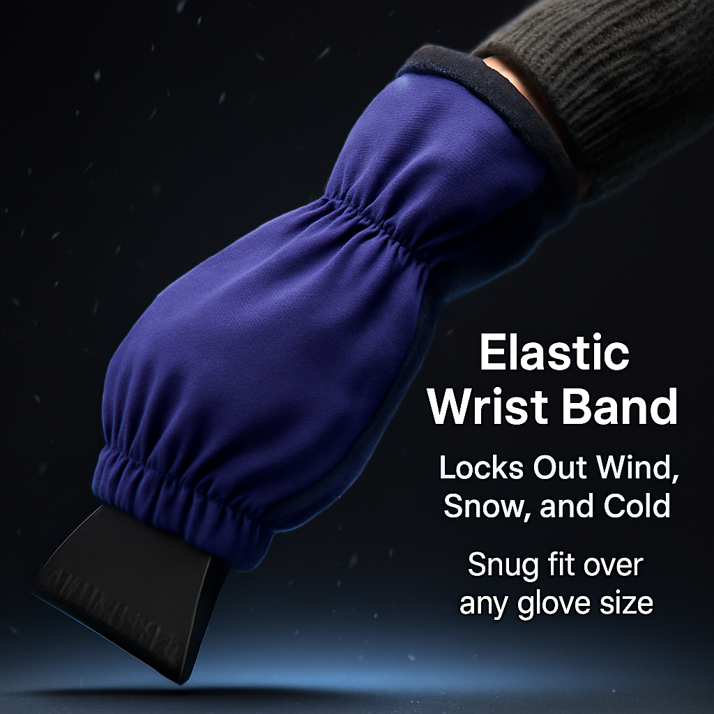 Ice Scraper Glove Car Windshield Snow Scraper Remover Glove Lined of Fleece Winter Ice Scraper Mitt Keep Warm