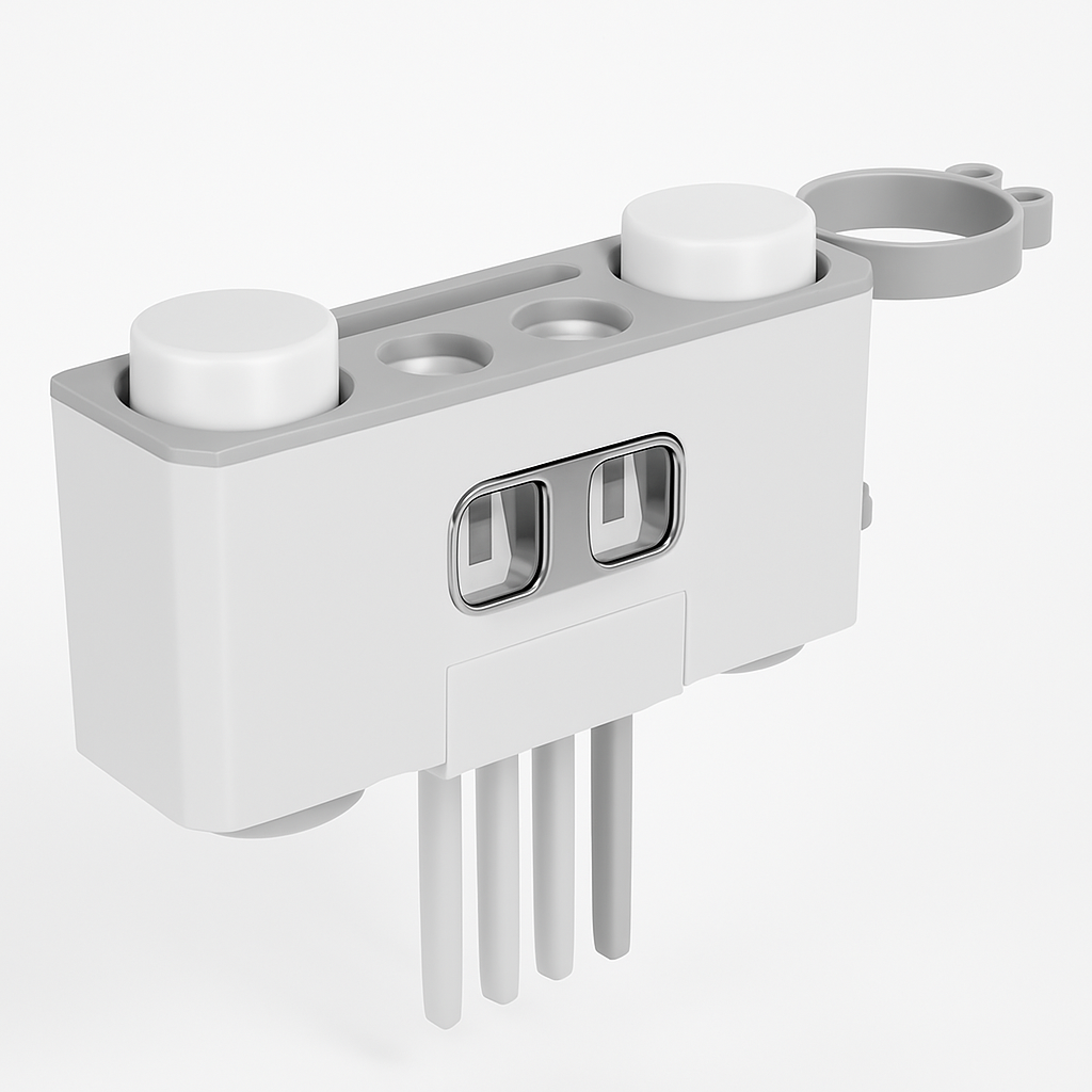 Toothbrush Holder Rack with Toothpaste Dispensers & Cups