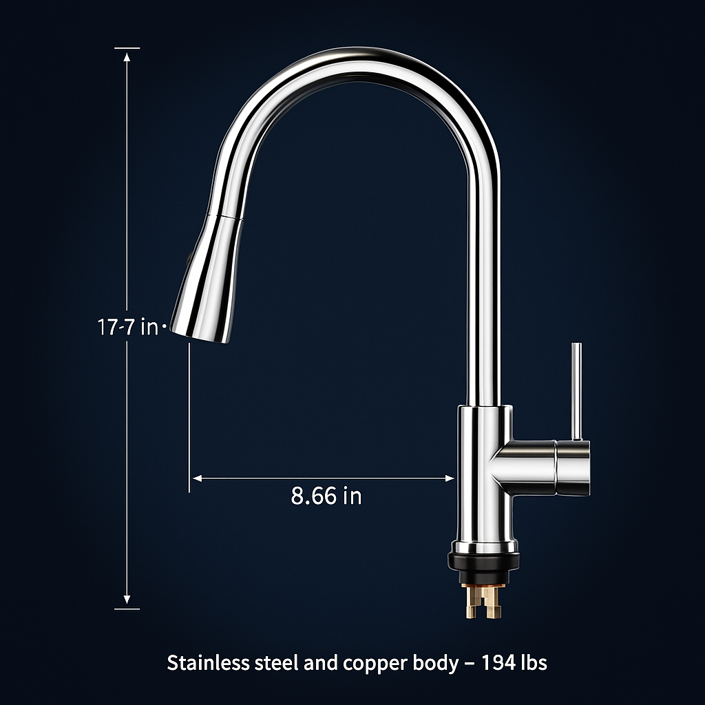 Touch Sensor Faucet with Pull-Out Spout, Hot and Cold Water