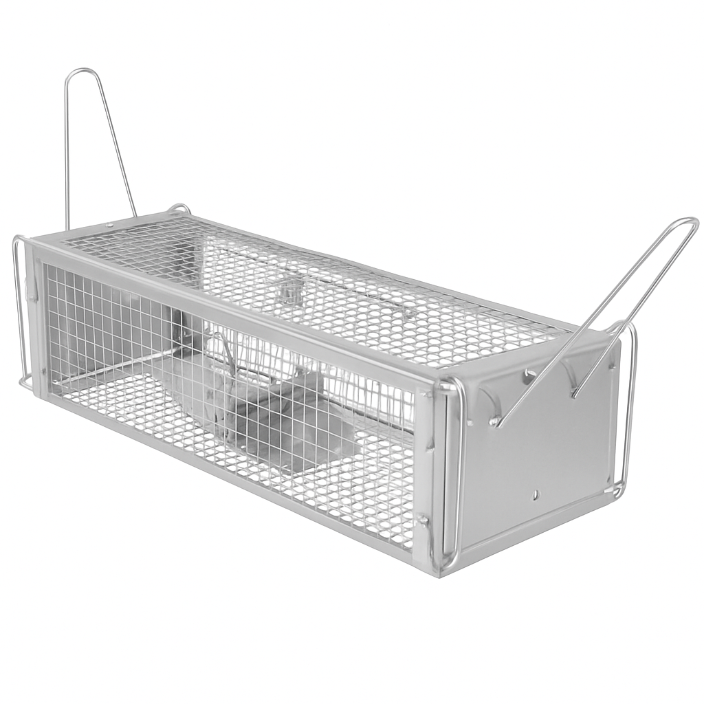 Dual Door Rat Trap Cage: Humane Live Trap for Mice & Rodents