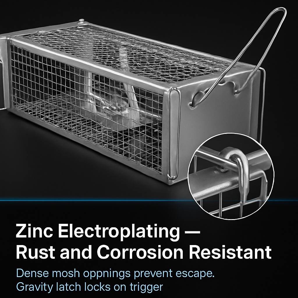 Dual Door Rat Trap Cage: Humane Live Trap for Mice & Rodents