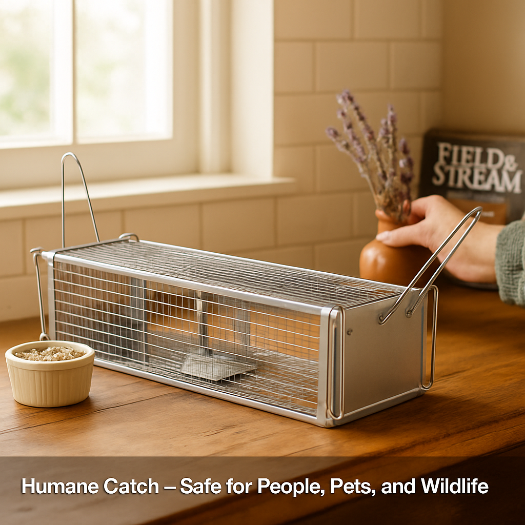 Dual Door Rat Trap Cage: Humane Live Trap for Mice & Rodents