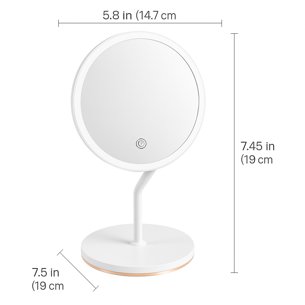5X Magnifying Lighted Makeup Mirror with 360° Rotating Base