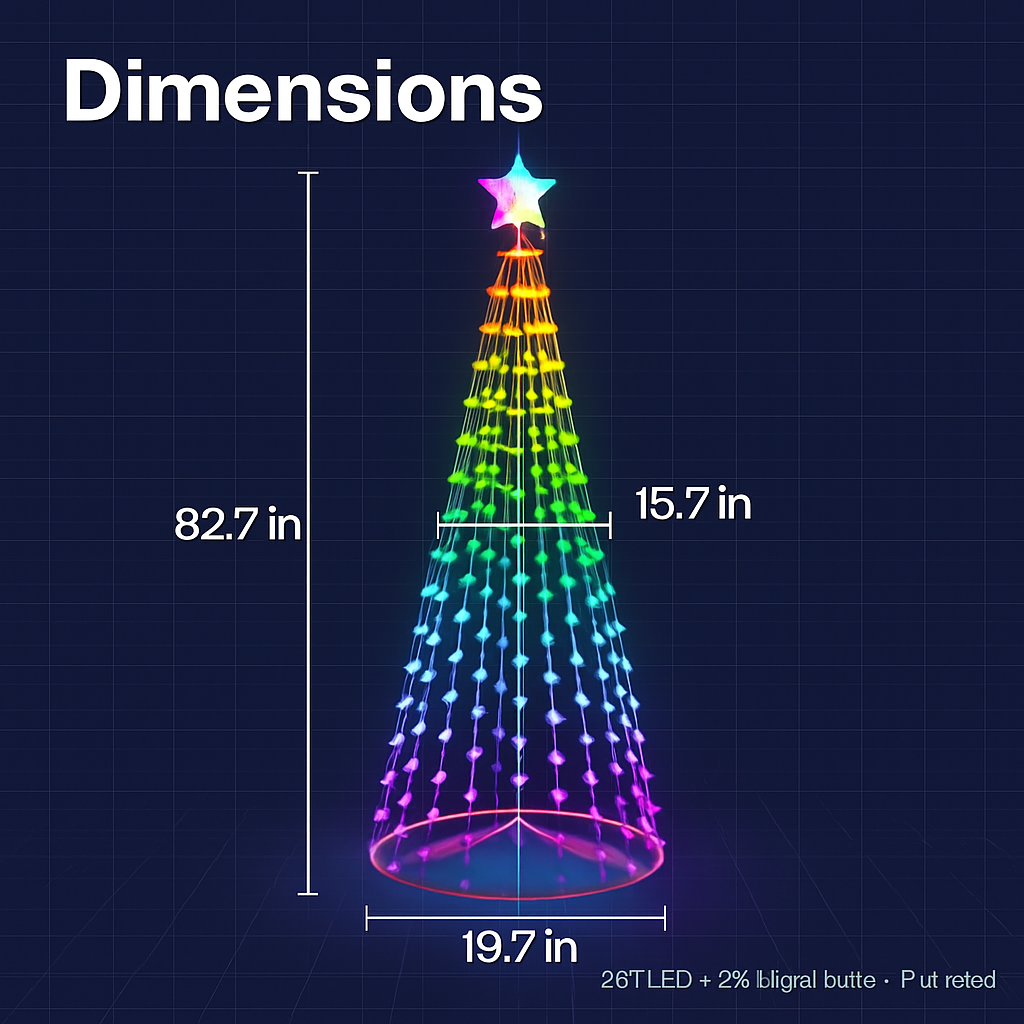 LED Smart Christmas Cone Tree Outdoor Lighted Christmas Tree Light with App Control Remote Control IP44 Waterproof Timer 210 Modes for Indoor Outside