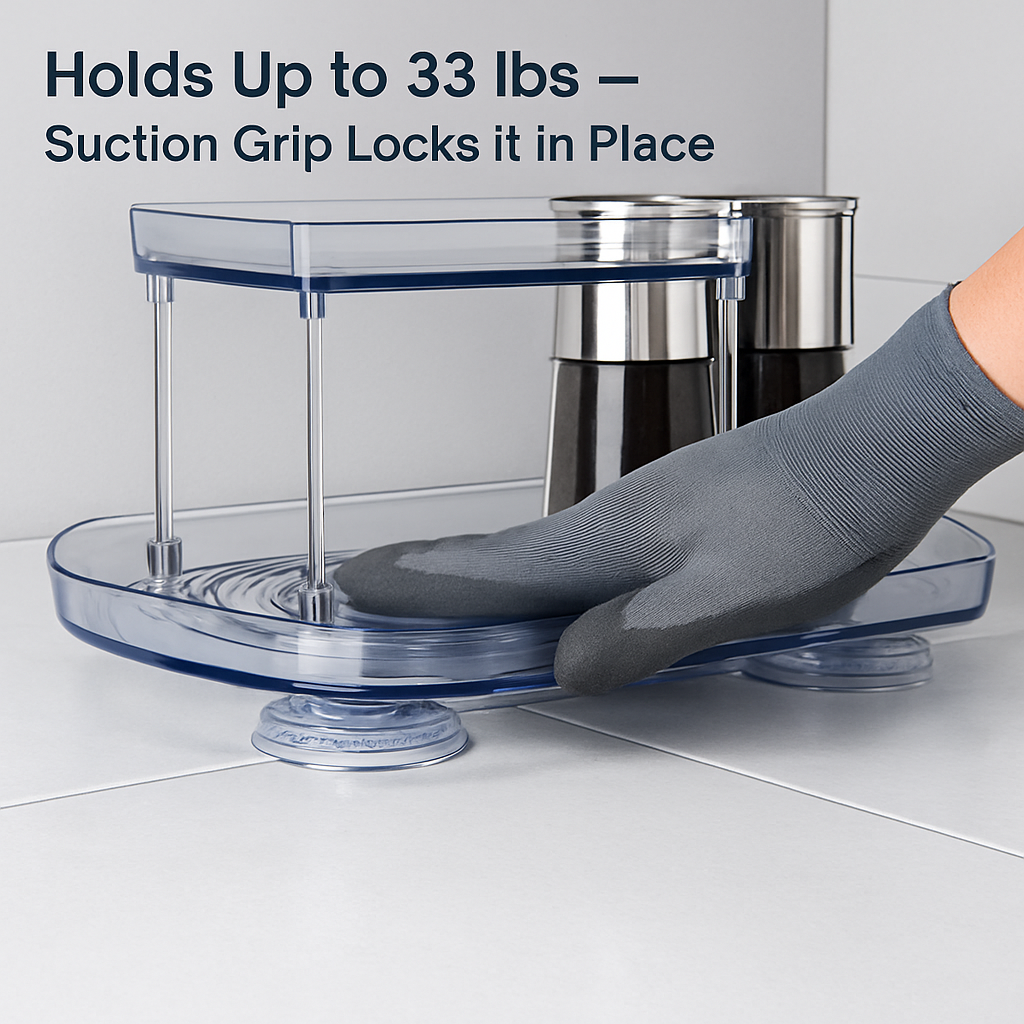 2-Tier Turntable Organizer for Refrigerator & Countertop