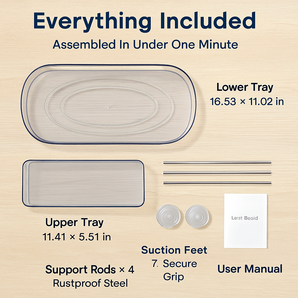 2-Tier Turntable Organizer for Refrigerator & Countertop