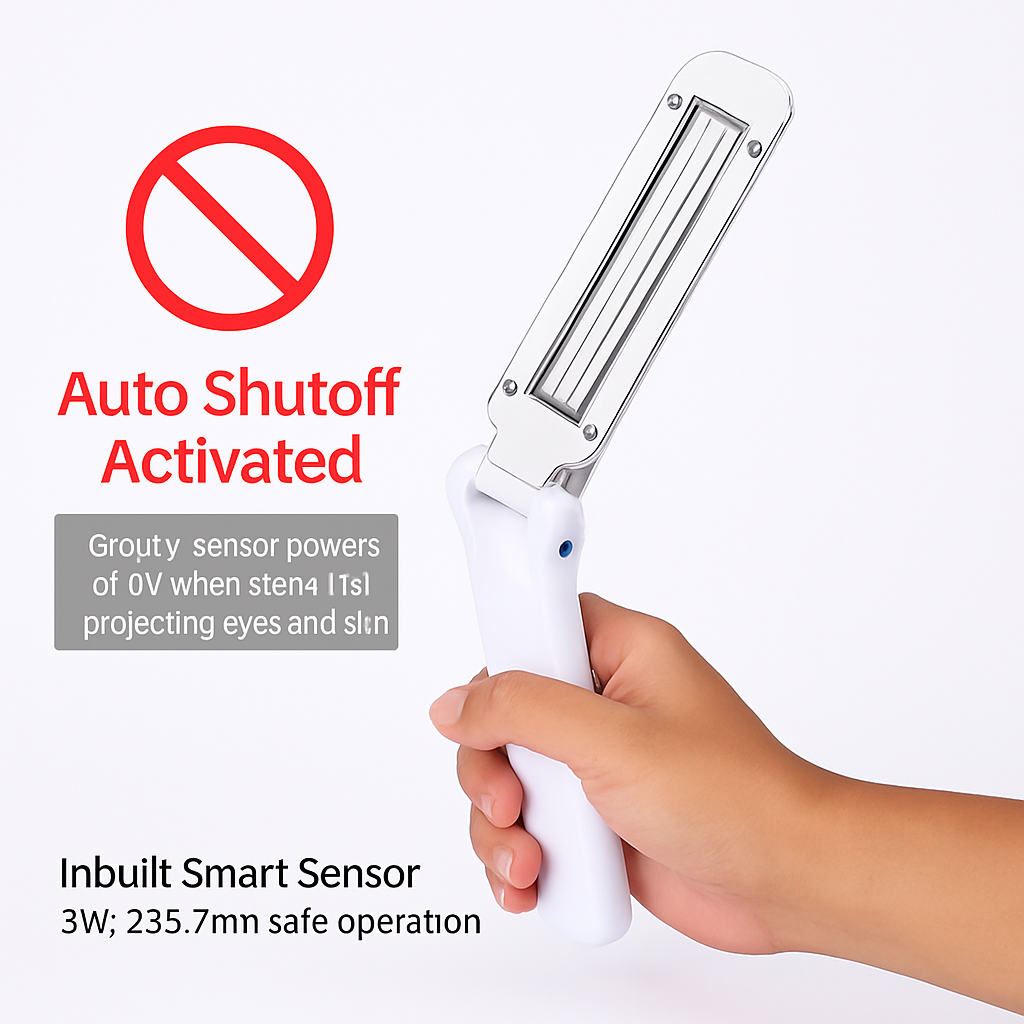 Foldable UV Sanitizer Wand for Surfaces in Home