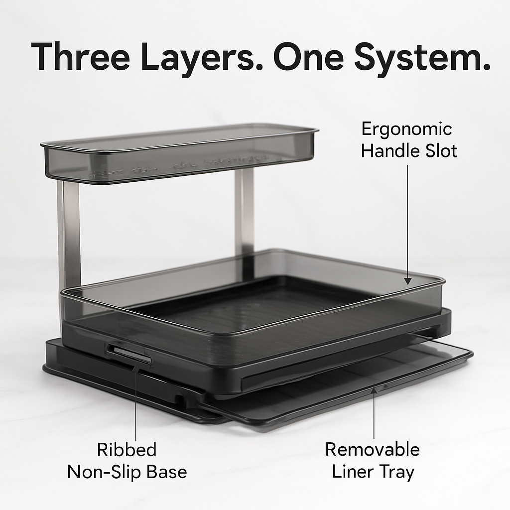 Two-Tier Pull-Out Under-Sink Organizer for Cabinet