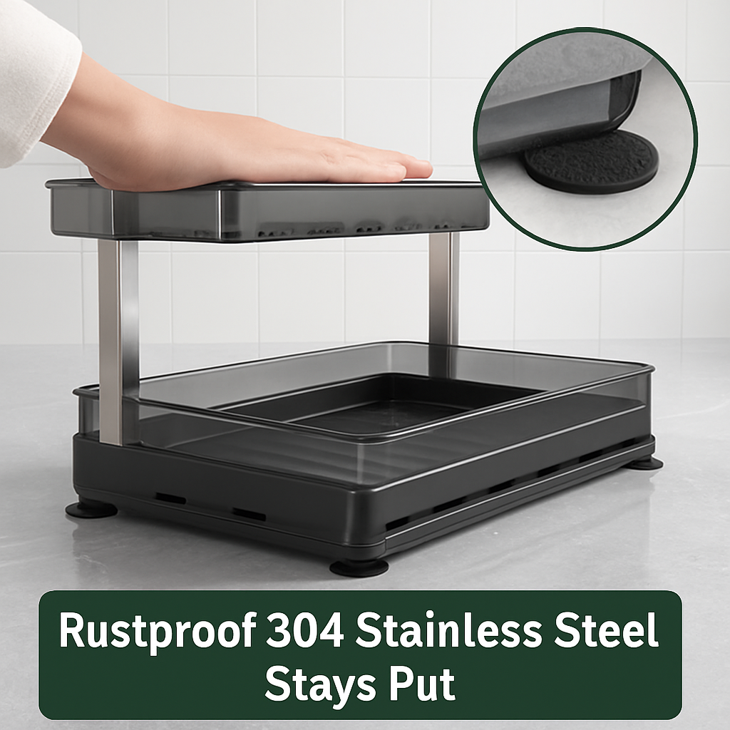 Two-Tier Pull-Out Under-Sink Organizer for Cabinet