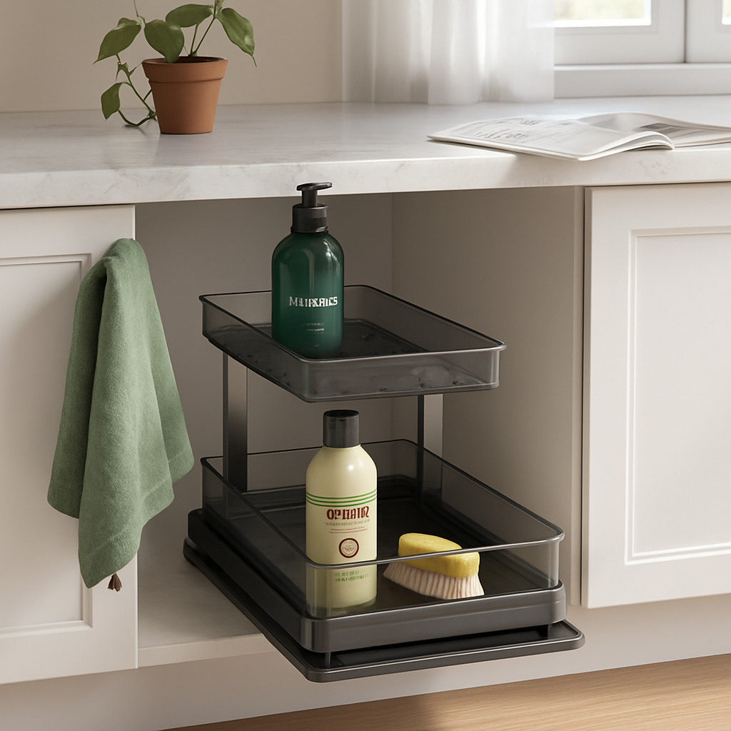 Two-Tier Pull-Out Under-Sink Organizer for Cabinet