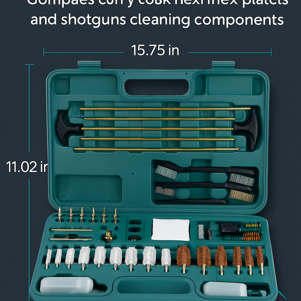 Gun Cleaning Kit with Brushes, Mops and Case