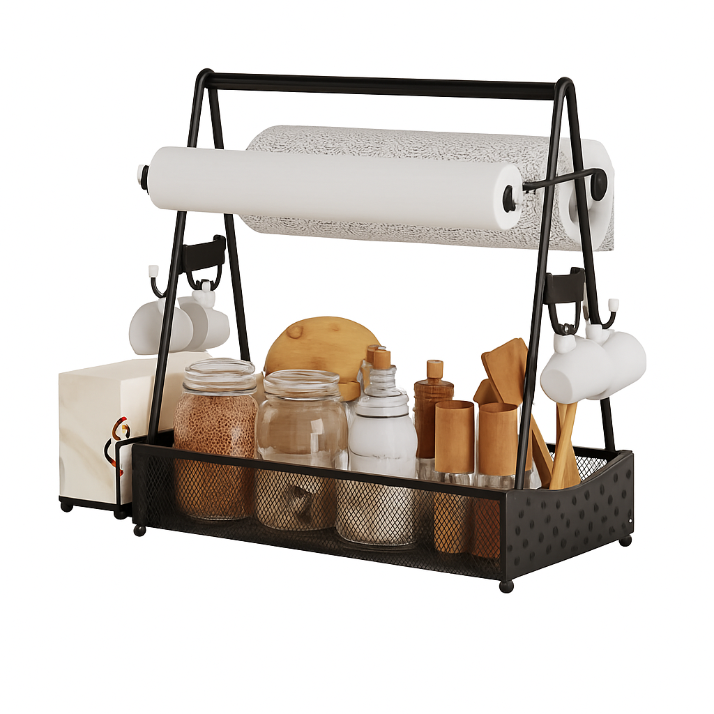 Utensil Caddy with Paper Towel Holders for Grilling