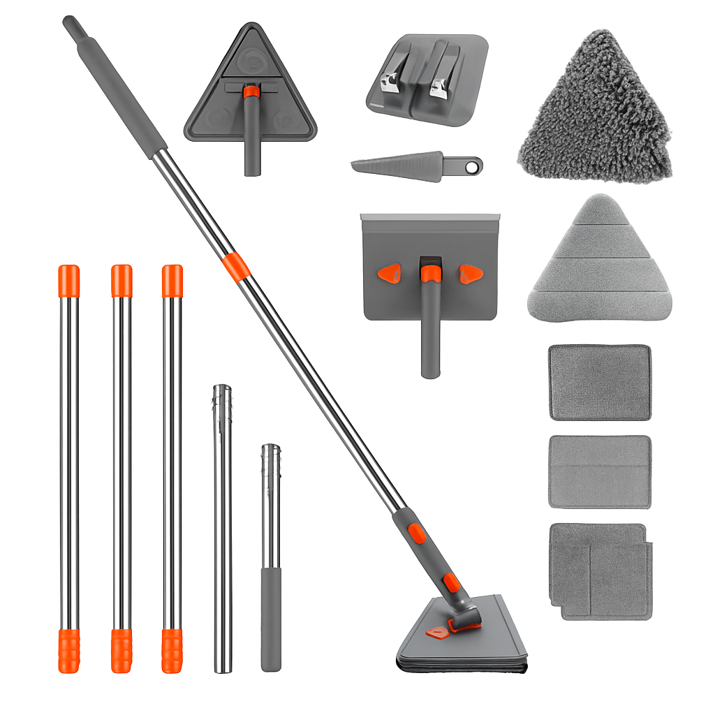 2-in-1 Baseboard & Wall Cleaning Mop with Squeegee