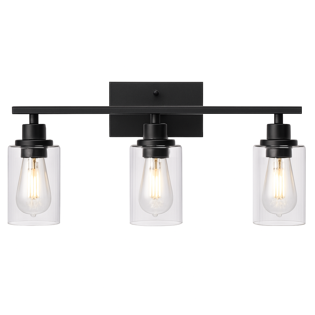 Wall Sconce Lighting with Clear Glass Shade