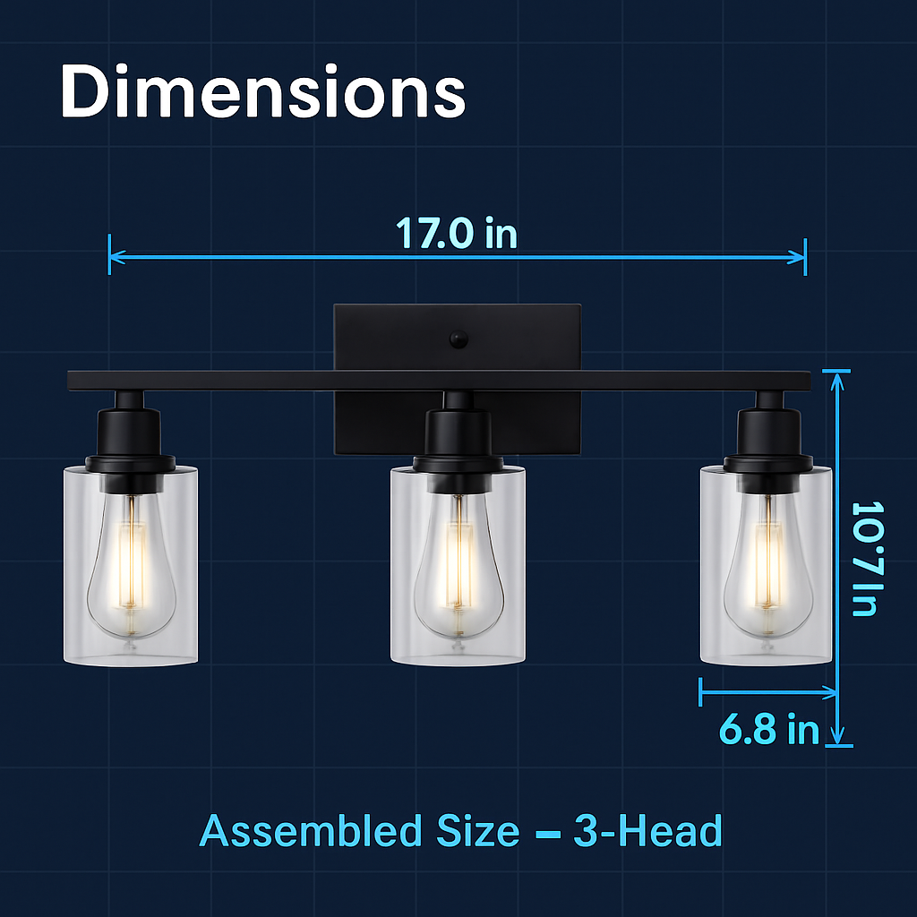 Wall Sconce Lighting with Clear Glass Shade