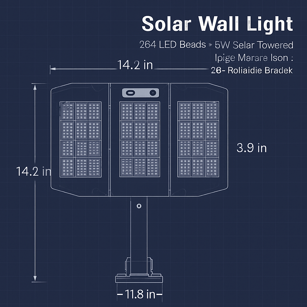 Outdoor Solar Wall Light with PIR Motion Sensor