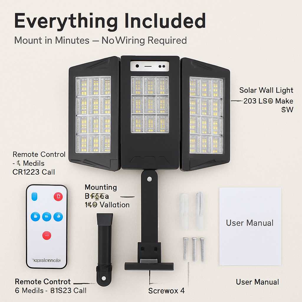 Outdoor Solar Wall Light with PIR Motion Sensor