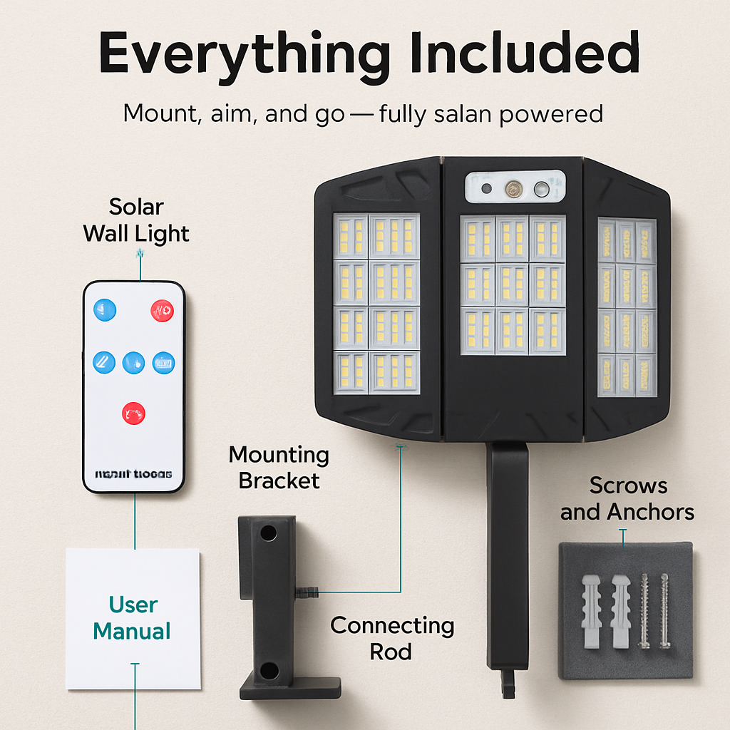 Outdoor Solar Wall Light with PIR Motion Sensor