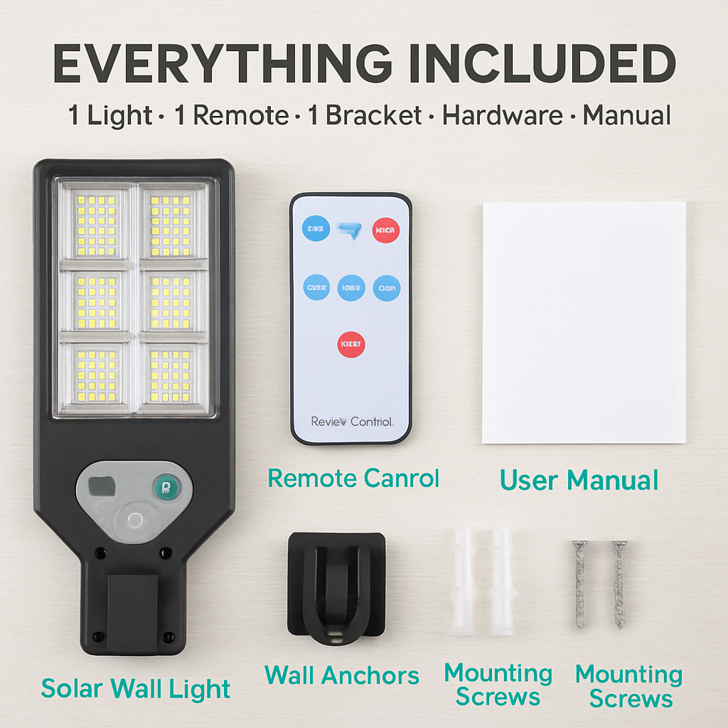 Outdoor Solar Wall Light with PIR Motion Sensor