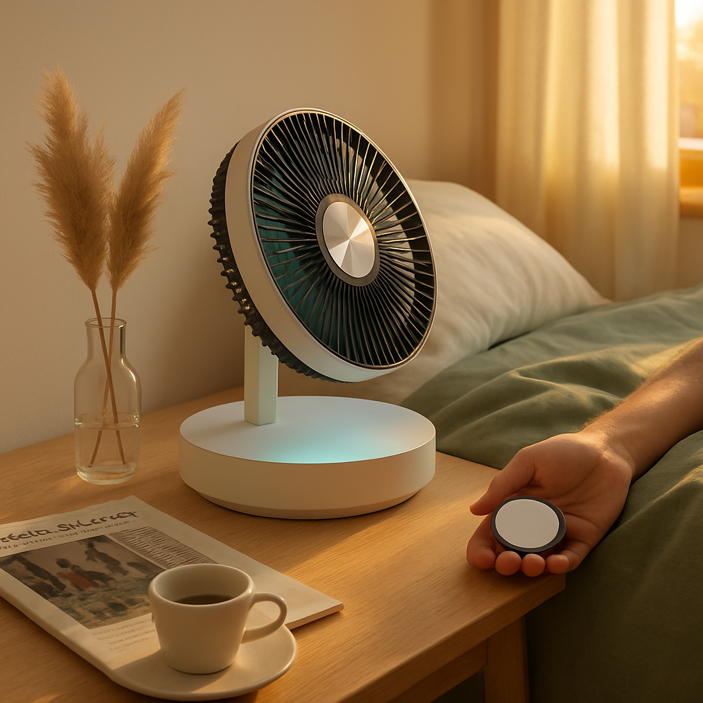 Foldable Rechargeable LED Desk Fan with Remote Oscillation