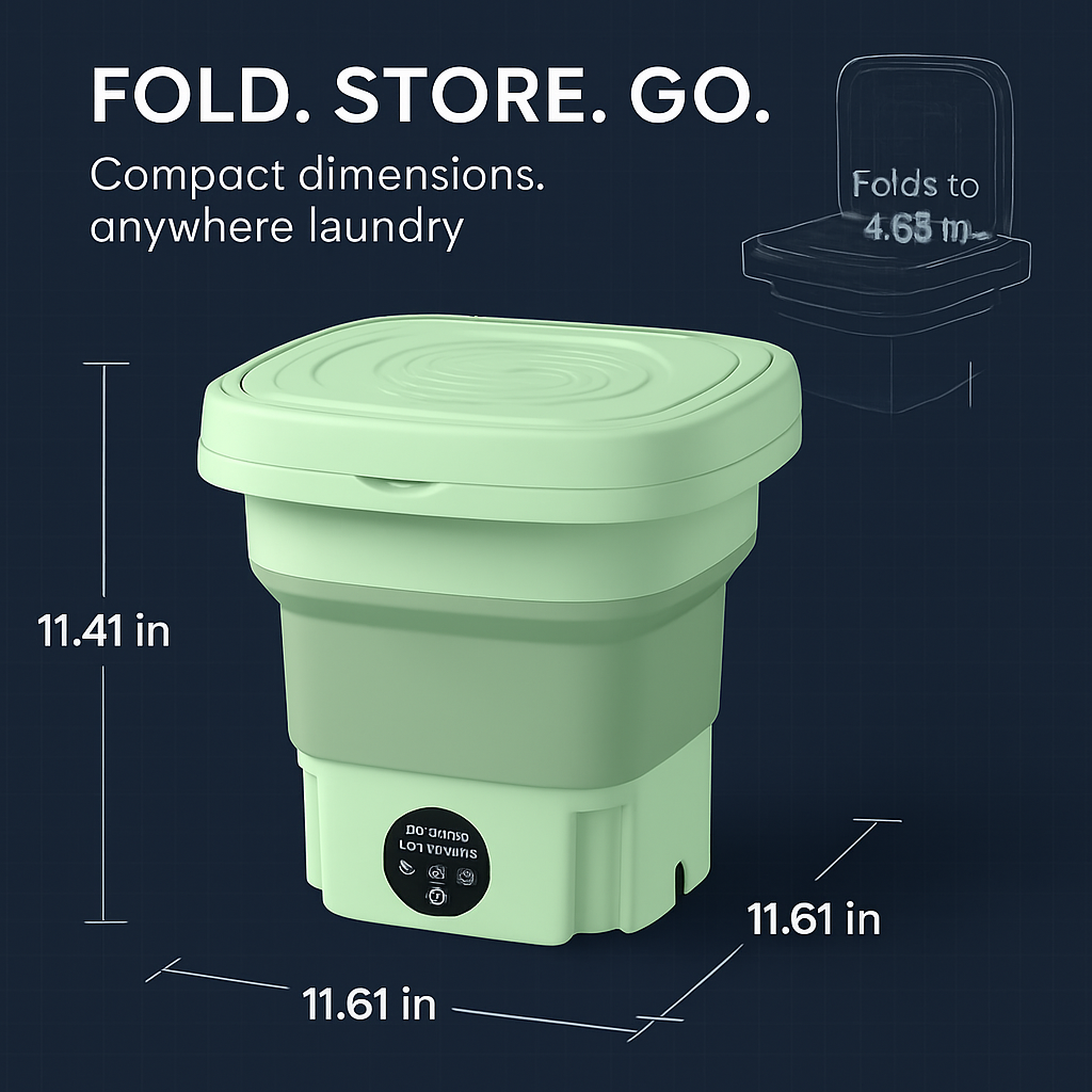 Foldable Portable Washing Machine with Drain Basket, 3 Modes
