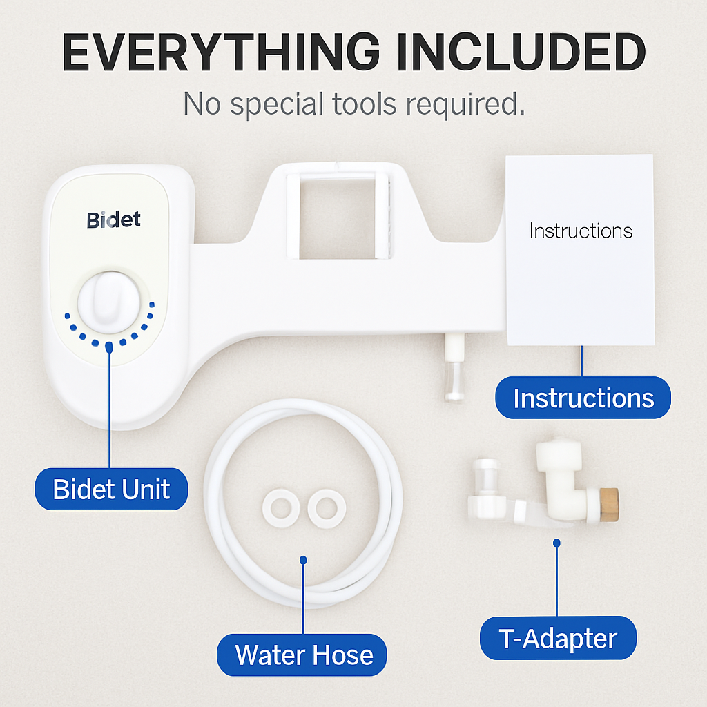 Fresh Water Spray Bidet: Non-Electric, Adjustable Pressure