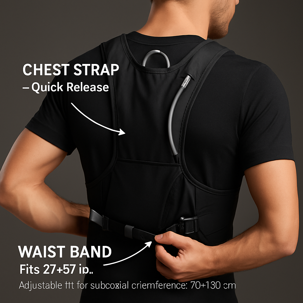 Sport Hydration Vest Running Backpack with 15oz 50oz Water Bladder Adjustable Strap Storage Bag for Trail Running Marathon Race Hiking