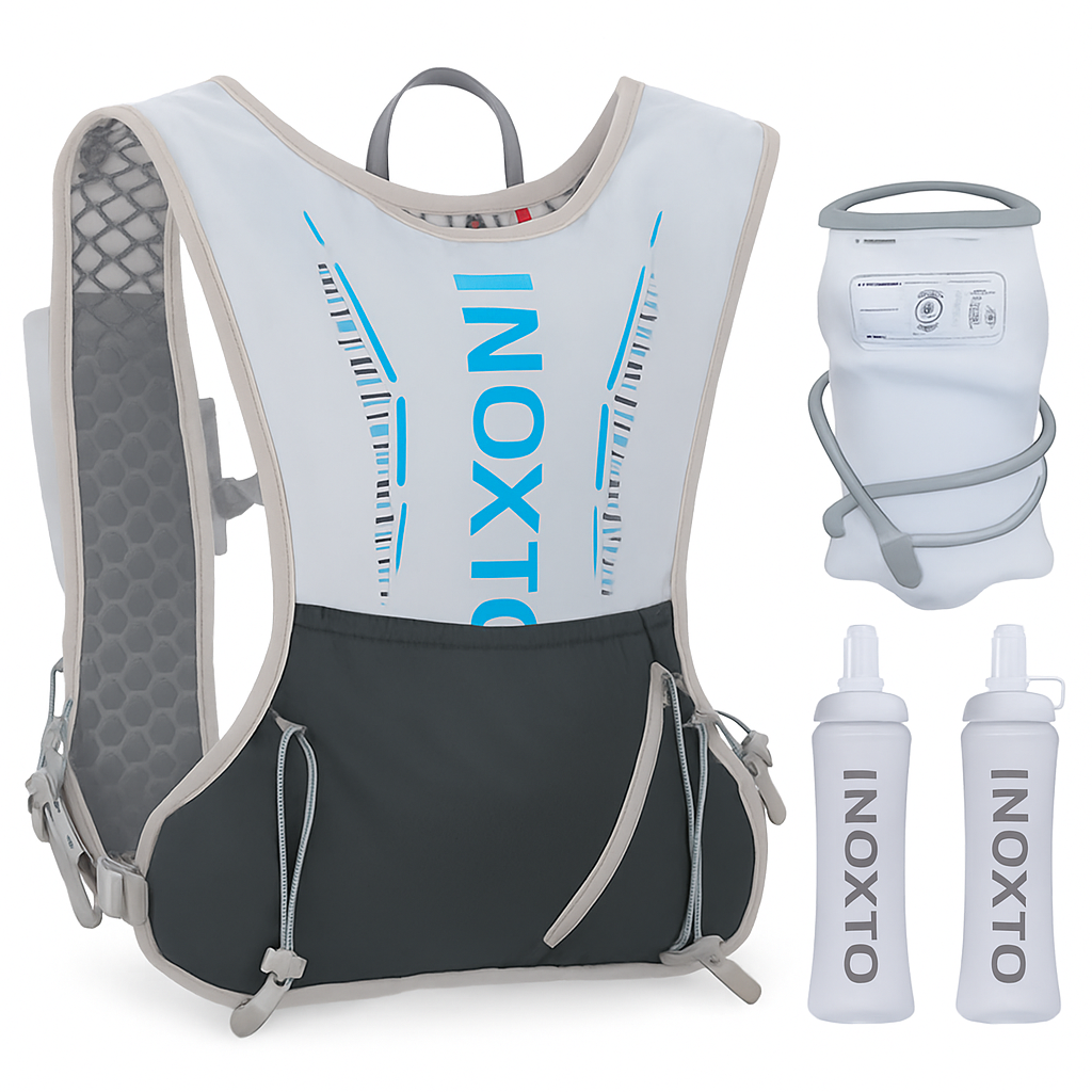 Sport Hydration Vest Running Backpack with 15oz 50oz Water Bladder Adjustable Strap Storage Bag for Trail Running Marathon Race Hiking