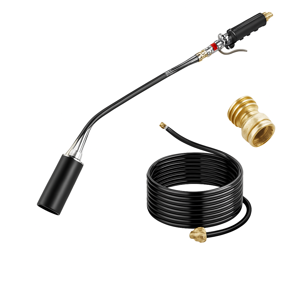 180,000 BTU Propane Weed Torch Heavy Duty Weed Burner Flame Weeder with 10FT Hose Piezo Ignition Adjustable Flame Control for Weeds Ice Snow Asphalt F