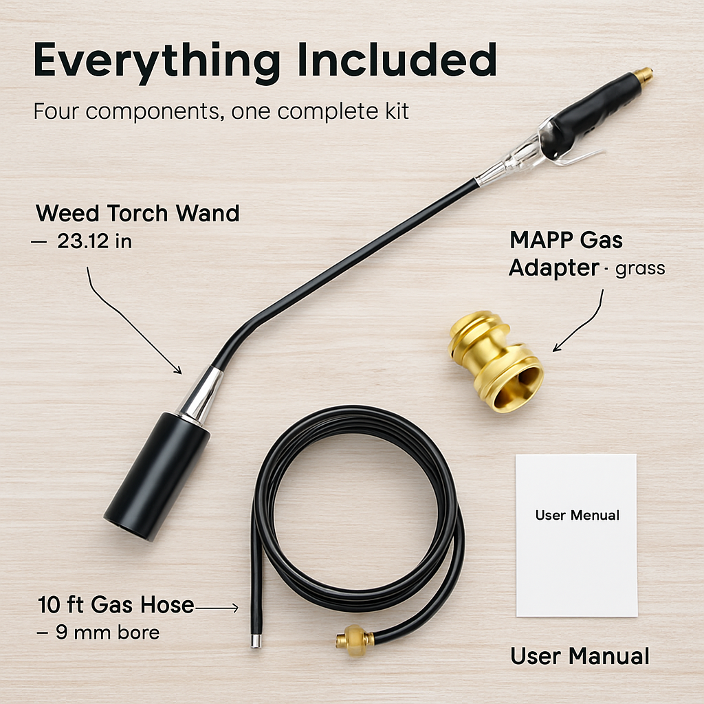 180,000 BTU Propane Weed Torch Heavy Duty Weed Burner Flame Weeder with 10FT Hose Piezo Ignition Adjustable Flame Control for Weeds Ice Snow Asphalt F