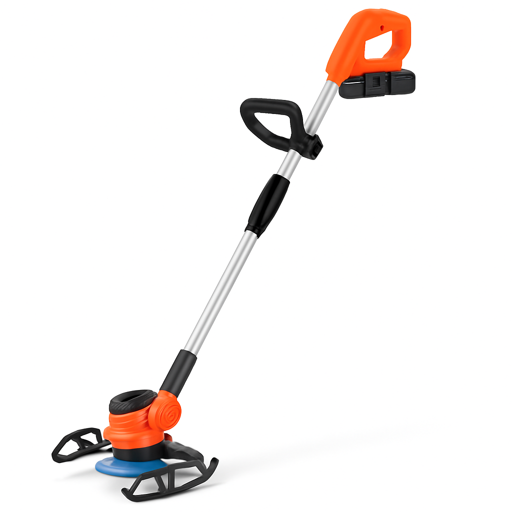 Cordless Grass Trimmer with Wheels - Adjustable Head