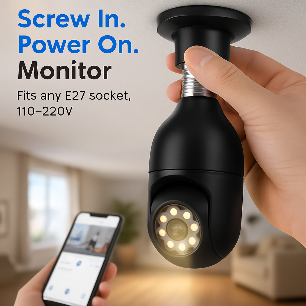 WiFi Bulb Camera with Pan Tilt and Two-Way Audio