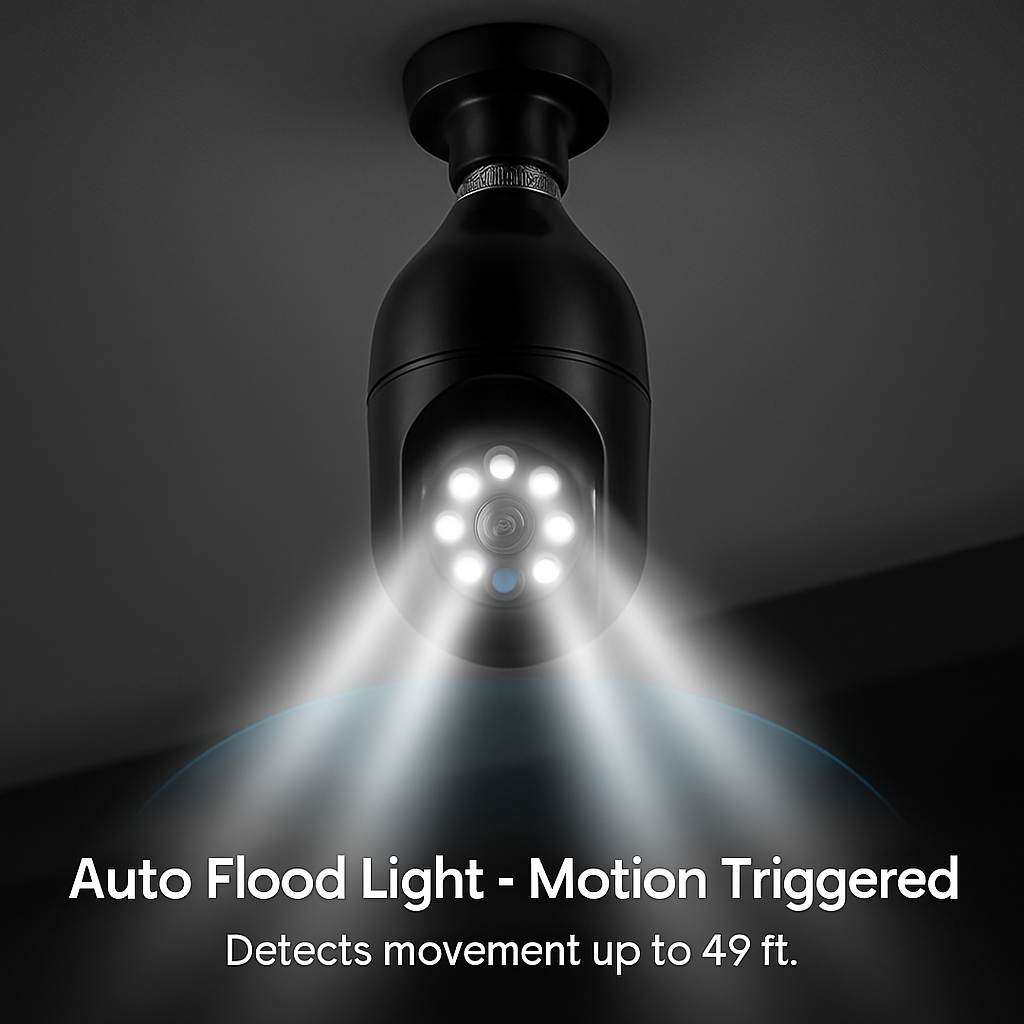 WiFi Bulb Camera with Pan Tilt and Two-Way Audio