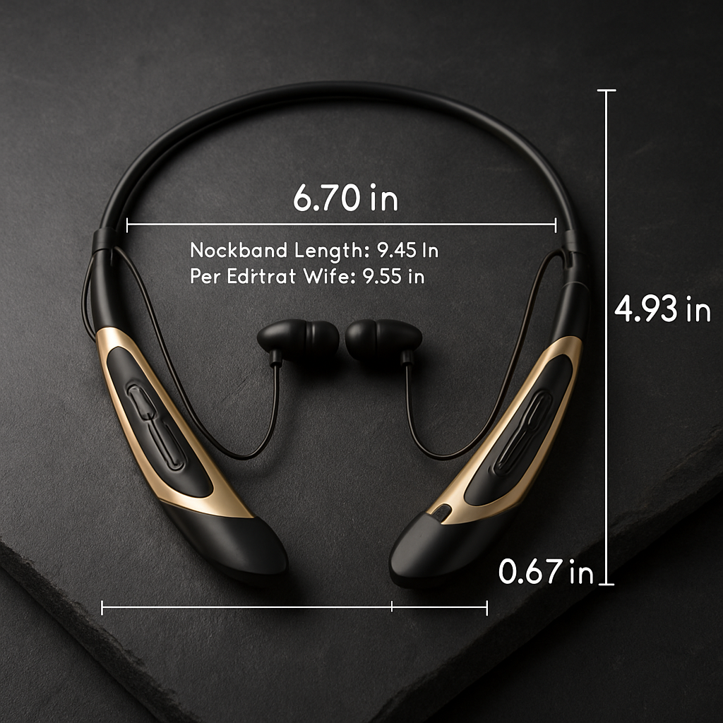 Wireless Neckband Headphones with Magnetic Earbuds