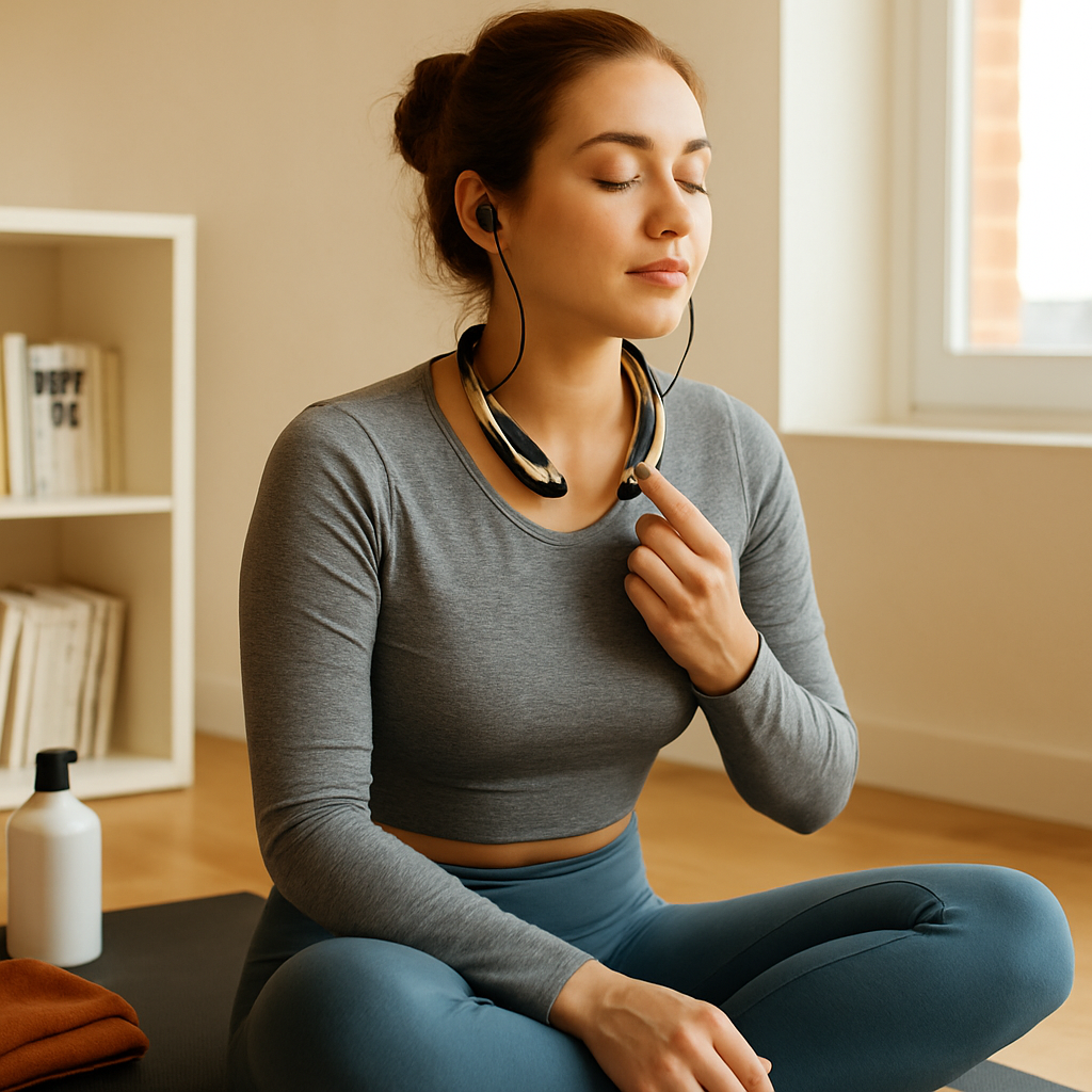 Wireless Neckband Headphones with Magnetic Earbuds