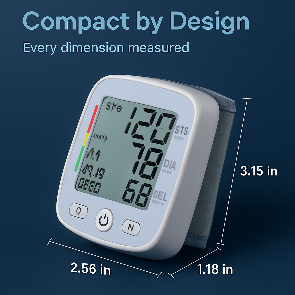 Wrist Blood Pressure Monitor with Large LCD Display