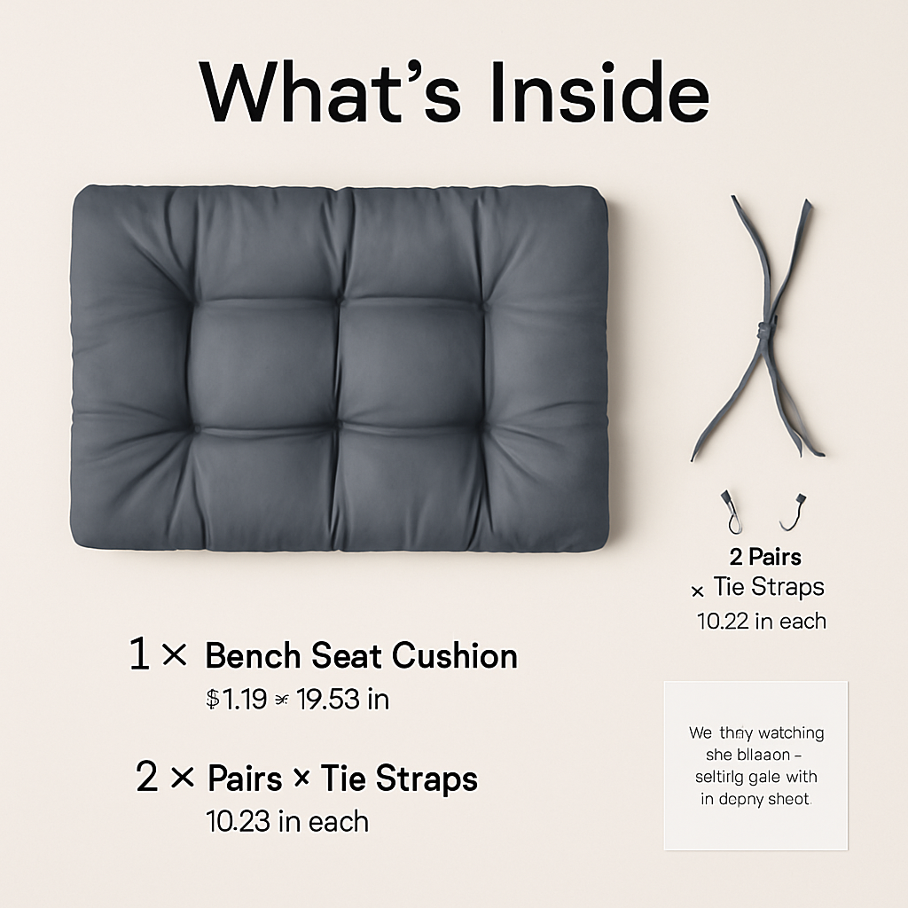 Bench Seat Cushion for Indoor/Outdoor Furniture