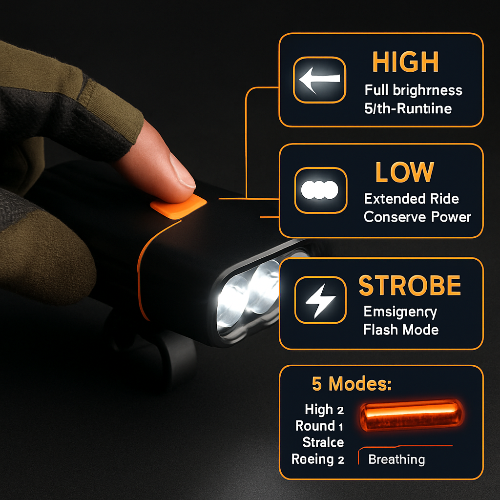 Bike Light Set: USB Rechargeable Front & Rear LEDs