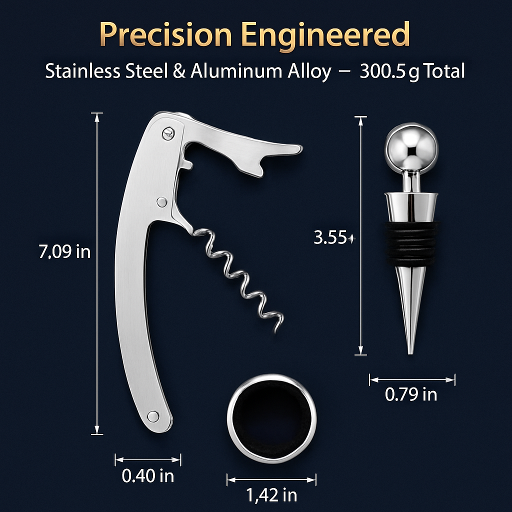 Corkscrew Bottle Opener Set with Foil Cutter