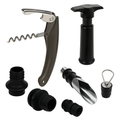 5 Pcs Wine Bottle Opener Set Wine Accessories Kit w/ Corkscrew Pourer Stopper Vacuum Pump for Home Use Sommeliers Waiters Bartenders