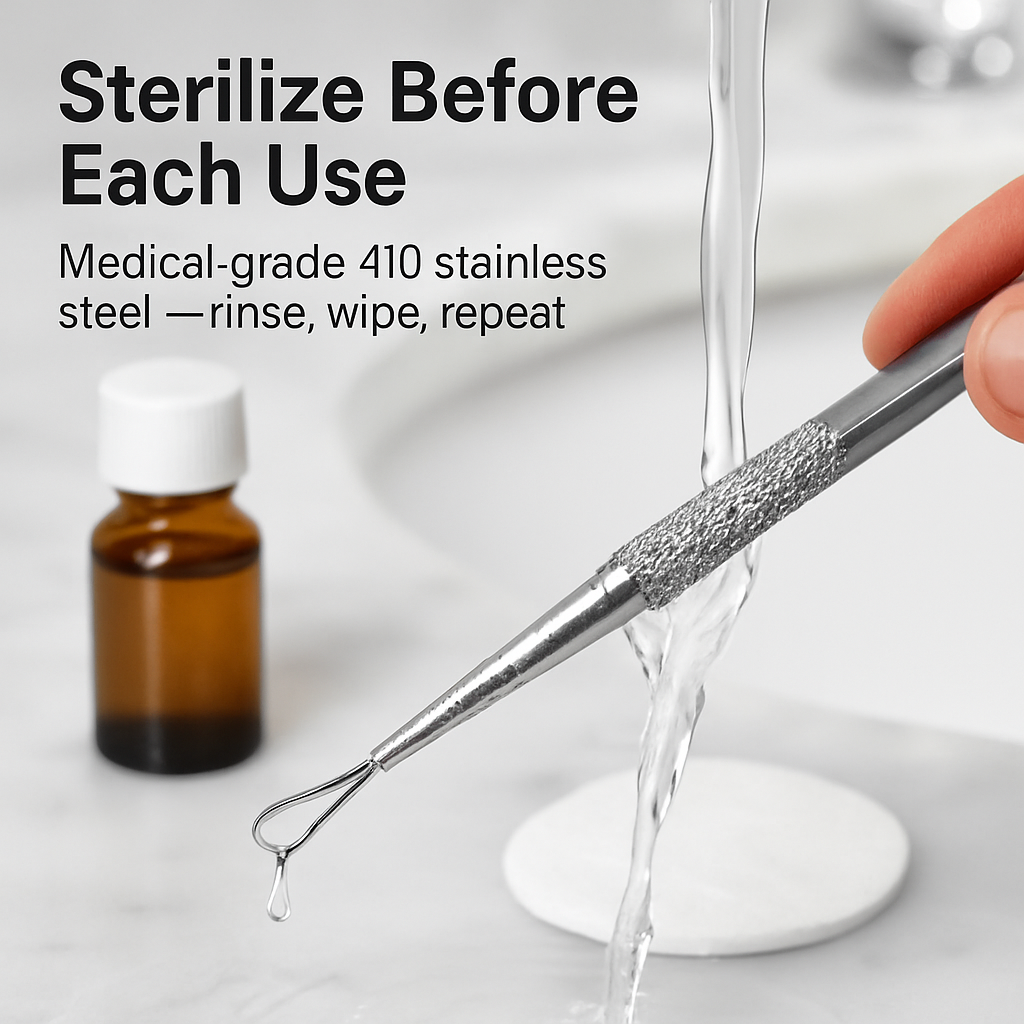5 Pcs Blackhead Remover Kit Pimple Comedone Extractor Tool Set Stainless Steel Facial Acne Blemish Whitehead Popping Zit Removing for Nose Face Skin C