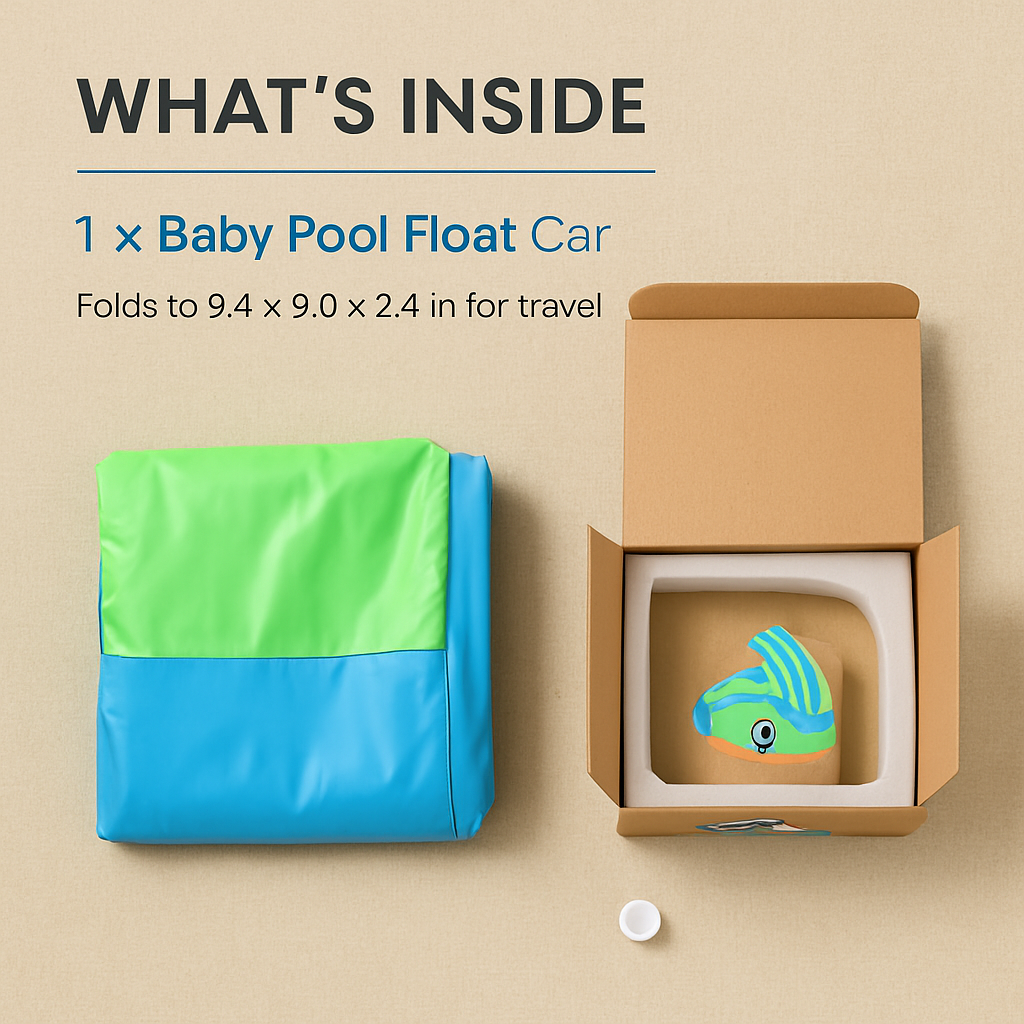 Car Shaped Baby Pool Float with Sun Canopy - 1-3 Year Old