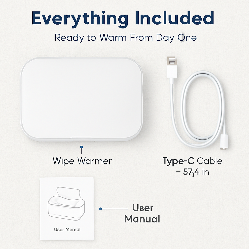 Baby Wipe Warmer with Night Light and 3 Temperature Settings