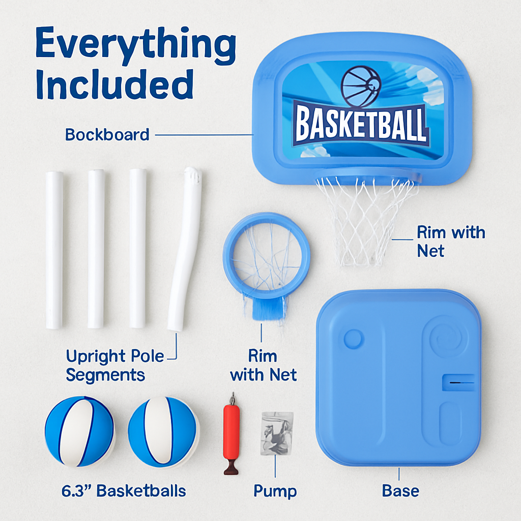 Poolside 2-in-1 Basketball Game Set for Indoor/Outdoor