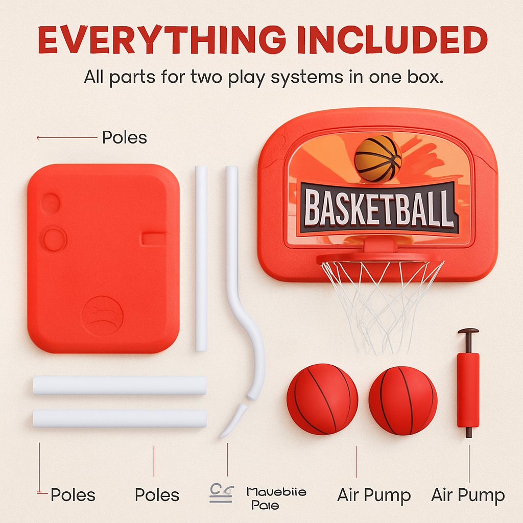 Poolside 2-in-1 Basketball Game Set for Indoor/Outdoor