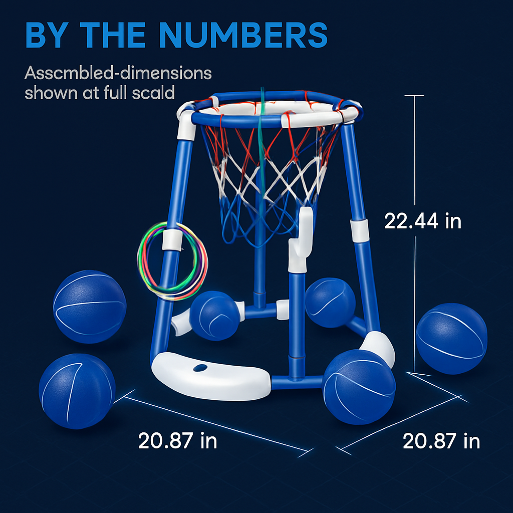 Pool Basketball Hoop Toy Set for Summer Pool Fun