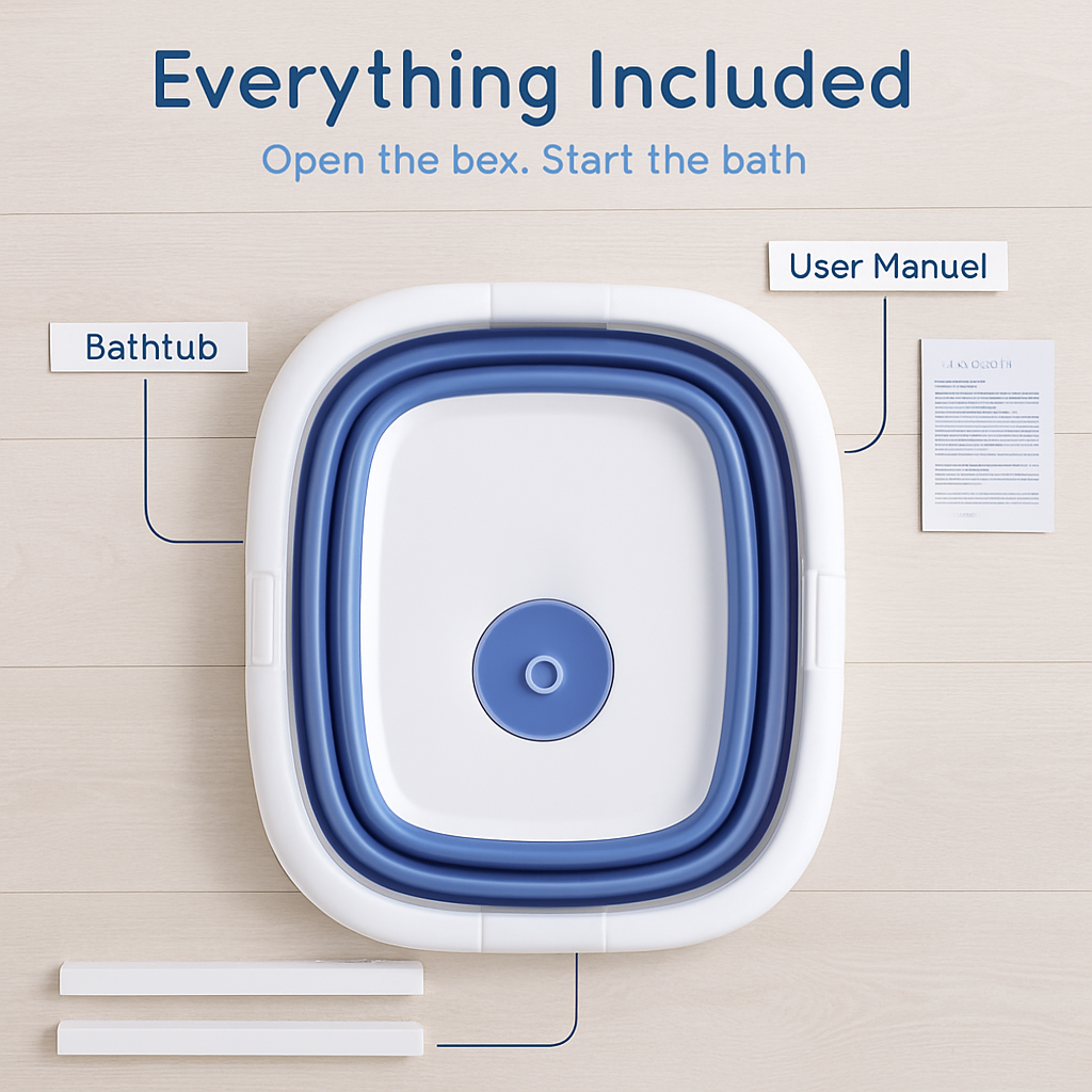 Baby Bath Tub with Thermometer Collapsible Travel-Friendly 0-24Months Baby Bathtub with Drain Hole For Newborn Infant Toddler Odorless Non-Toxic Folda