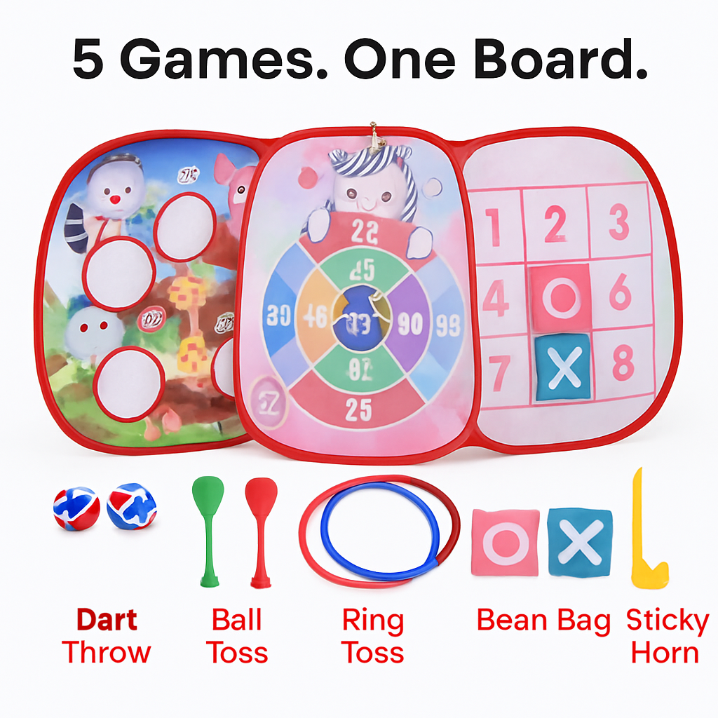 5 in 1 Bean Bag Toss Game Toy for Outdoor Fun