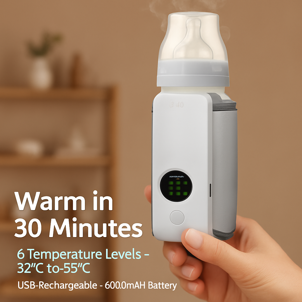 Portable Bottle Warmer for Travel with USB Rechargeable