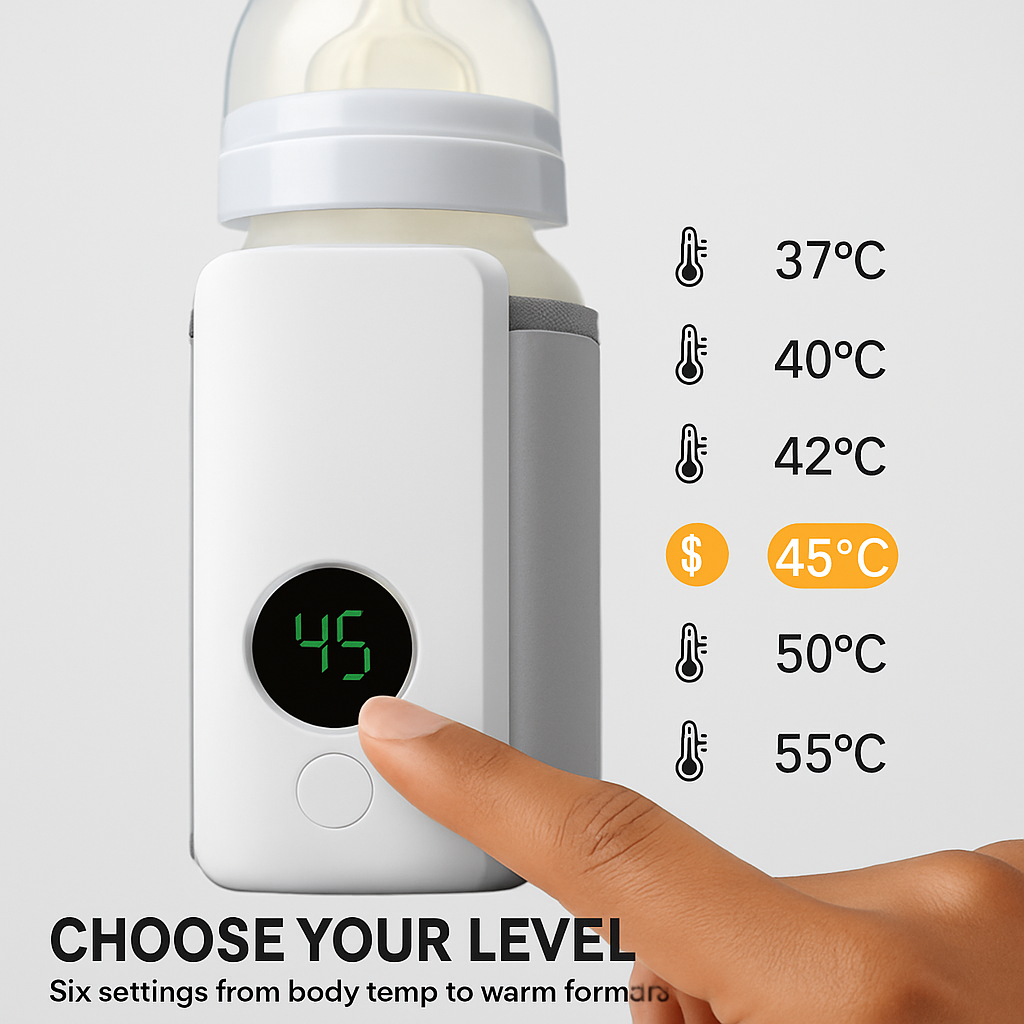 Portable Bottle Warmer for Travel with USB Rechargeable